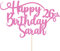 Personalised Happy Birthday Glitter Cake Topper - Light Pink Any Name & Any Age Glitter Cake Decoration and Sprinkles - Happy Birthday Decorations - Personalised Toppers for Cakes by Cakeshop