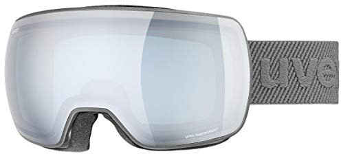 Uvex compact FM - Skibrille für Damen und Herren - Filterkategorie 2 - verzerrungsfreie Sicht - rhino matt/silver-blue - one size