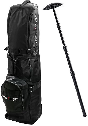 HOW TRUE Golf-Reisetaschen für Fluggesellschaften mit Rädern, Golftasche Reisetasche mit Golf-Reisetasche Stützstange, schützen Sie Ihre Ausrüstung im Flugzeug