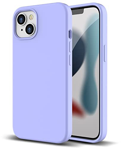 ZUSLAB Custodia in Vero Silicone Compatibile con Apple iPhone 13 6.1 pollici (2021), Cover Sottile in Gomma Gel Morbida - Viola