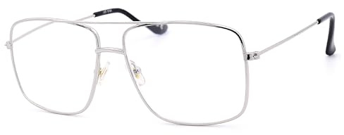 NEW VISION Lesebrille, Pilotenbrille Herren Unisex, Metallrahmen, Klassische Retro Lesebrillen NV5728, Lesehilfe für Damen Herren (Silber, 2, Diottria)
