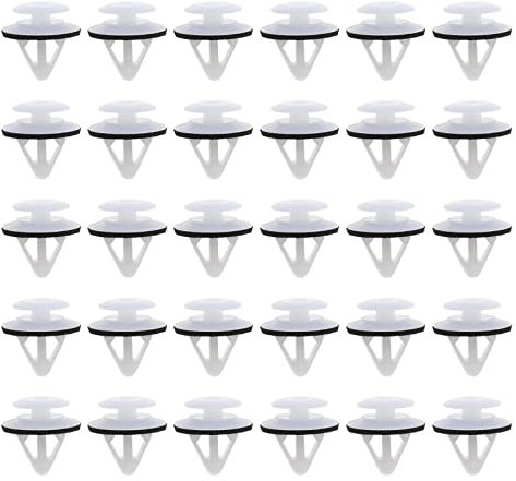 EMSea 30 Stück Auto Seitenschweller Clips Halter Klammern Weiße Kunststoff Befestigung mit Schwammdichtung G18K51SJ3 NE5151SJ3A Kompatibel mit 2 3 RX-8 MX-5