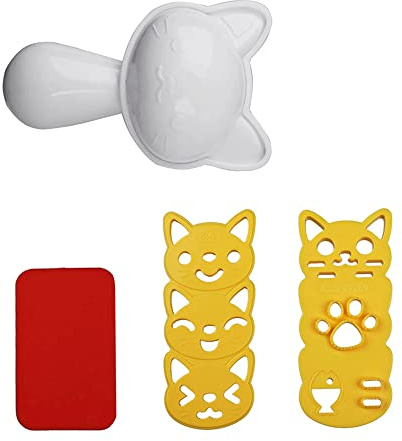 SagaSave Ensemble de moules à boules de riz chat joli moule à boules de riz bricolage Kit de fabrication de Sushi outils de moule de cuisine