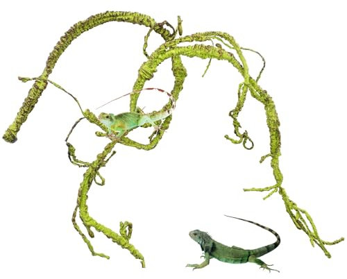 BNOSDM Reptile Jungle Vines Flexible Bend-A-Branch, 3.6Ft Reptile Climbing Branches, Chameleon Flexible Vine Decor,Terrarium Plants Decoration Accessories for Lizard Gecko Frog Snake