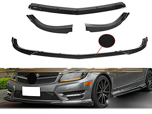 PYEBE Auto Frontspoiler Spoilerlippe Tuning Lippe für Mercedes W204 C200 C300 2012-2014, ABS Frontstoßstange Splitter Lip Spoiler Diffusor Front Flaps Lippen Kinn Schutz Zubehör
