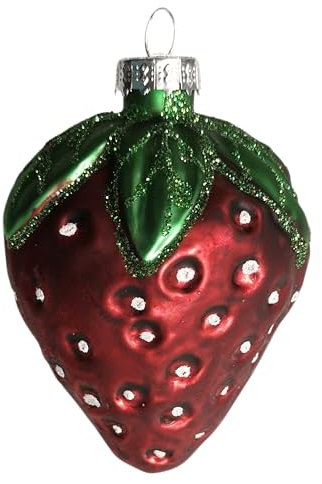 Erdbeere Strawberry rot Weihnachtsbaumkugel Glas Christbaumschmuck Weihnachten 5