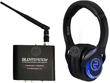 SILENTSYSTEM 10 Cuffie SX553 HIFI + TX350 ad Alta Potenza Cuffie Silent con Audio in Alta Definizione Cuffie Wireless per Concerti Studi di Registrazione Musicisti