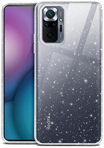moex Sparky Case für Redmi Note 10 Pro Hülle mit Glitzer Effekt aus Silikon, durchsichtige Handyhülle dünn und weich, Schutzhülle transparent glitzernd Design Cover, Klar
