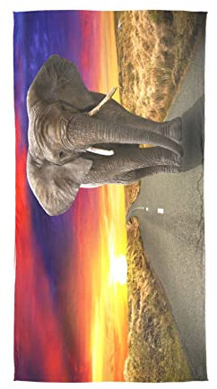 YOUJUNER Damen Seidentücher Afrikanischer Elefant-Druck Seide Schal Halstuch Lang Halstuch Halstücher Seidenschal