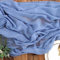 AOKSUNOVA Musselin Tischläufer Stoff 3m x 80cm Chiffon Tischläufer Gaze Tischläufer Blau