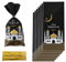 Eid Mubarak Geschenktüten, 50 Stück Eid Mubarak Partytüten, Ramadan Theme Moschee Gedruckte Muster Geschenkbeutel Eid Mubarak Partytüten mit 50 Twist Krawatten für Eid Mubarak Party Deko (Schwarz)
