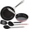 San Ignacio VITA Pan Set 16 x 4.0 and 20 x 5.0 cm Forged Aluminium Suitable for Induction Cookers with 3 Nylon Cookware Set