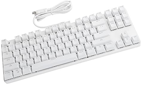 Tastiera Meccanica, USB 2.0 Cablata 87 Tasti Tastiera da Gioco Retroilluminata Uso Durevole Tastiera Meccanica Confortevole con Lunga Durata per L'Ufficio