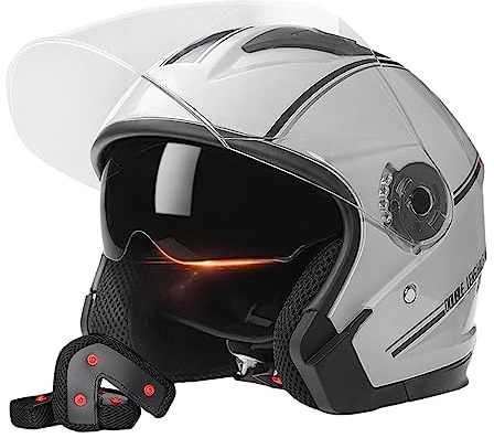 Rianpesn Motor Cycle Helmets | Lightweight Motorcycle Open Face Helmets with Dual - Shockproof Baseball Motorcycle Helmets for Women Men Cycling