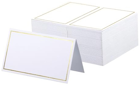 Place Cards Pack of 120 - Small Table Name Cards with Gold Foil Border Weddings, Banquets, Events, Not for Printers