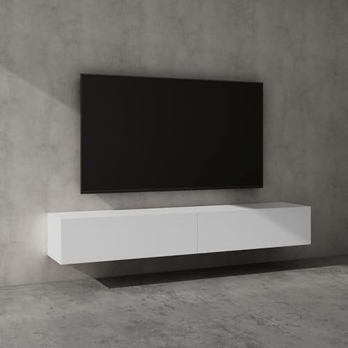 doporro TV Lowboard hängend Fernsehschrank Wohnzimmer | TV-Schrank hängend Fernsehtisch Fernsehschrank Hängeschrank 200cm