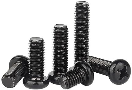 Cabeza de armazón empotrada en cruz Perno de tornillo de cabeza redonda plana grande M2 M2.5 M3 M4 M5 M6 M8 Acero inoxidable 304 negro (Size : M4X20 (50pcs))