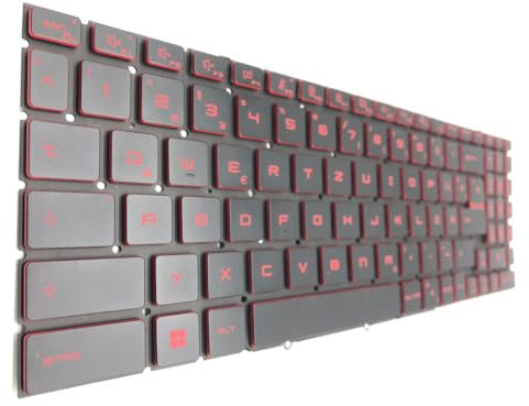 T-ProTek Tastiera tedesca – Tastiera rossa illuminazione compatibile per MSI GF66 Katana 12UEK/12UG/12UGS (MS-1583)