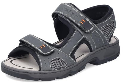 Rieker Sandales classiques pour homme 26156, Gris 47, 45 EU