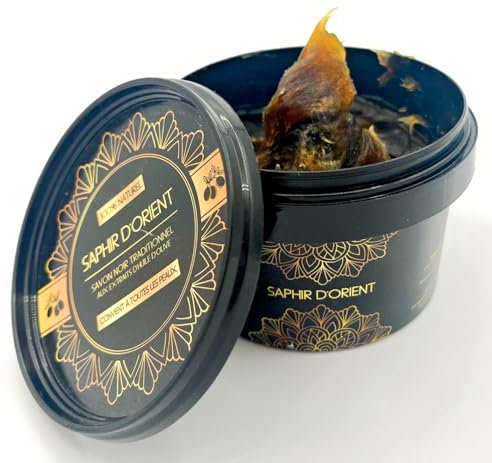 Saphir d'Orient Schwarze Seife – Marokko – Beldi-Seife – Peeling – 100 % natürlich – 200 g