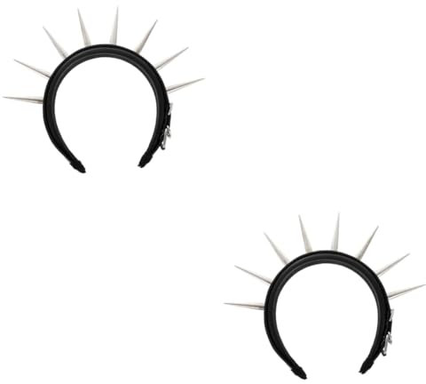 Beavorty 2piezas Diadema De Metal Púas Para Festival Accesorio Punk Para Disfraces Tocado Decorativo Para