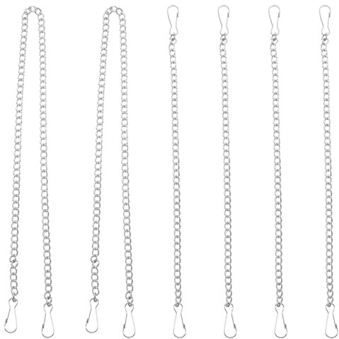 OUNONA 6pcs Metal Picture Hanging Chain with Safety Hooks for Stained Glass Window Panels, Sun-Catchers, Bird Feeders, Planters, Lanterns, Wind Chimes, Ornaments