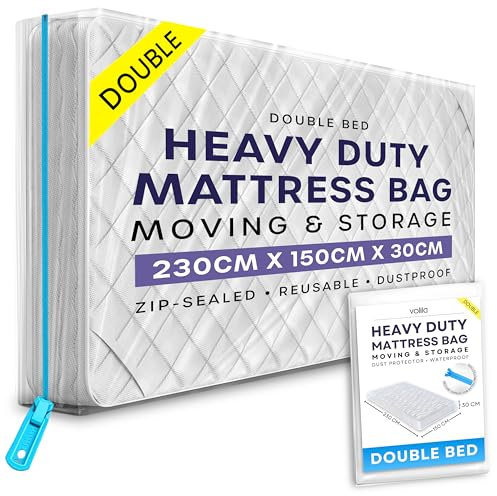 volila Custodia per materasso matrimoniale con cerniera, 1 coprimaterasso impermeabile per spostarsi, borsa per materasso per proteggere i letti da macchie, polvere e danni da parassiti