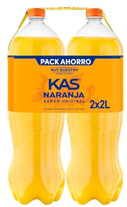 Kas Naranja Bebida Refrescante de Zumo de Fruta, pack de 2 botellas de 2L