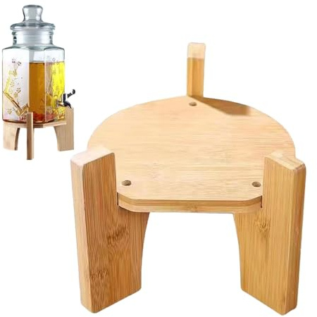 lyanny Getränkespender-Ständer, Wasserbehälter-Basis, Getränkespender-Unterstützung, stabiler Holzständer für Arbeitsplatte, Zuhause, Küche, Festival, Picknicks, Hochzeiten