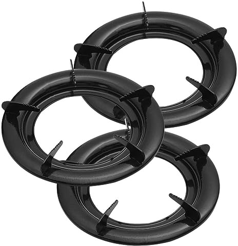 CORHAD 3 Pièces Anneaux de Wok en Fer Résistants Haute Température et Huile, Support Remplaçable pour Brûleur de Cuisinière à Gaz, Accessoire Pratique Cuisine