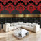 Fototapete Spitzendruck Schwarz Und Rot 350x256 cm Vlies Tapete 3D Effekt Moderne Wandtapete Dekoration, für Wohnzimmer Schlafzimmer TV-Hintergrund Wanddeko Wallpaper