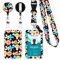 Portabadge Collo Retrattile, Porta Badge da Collo, 11x7cm Porta Badge con Cordino, Cavo Staccabile con Clip Retrattile per Porta Badge Identificativo, Ufficio Scuola (Fiore blu)