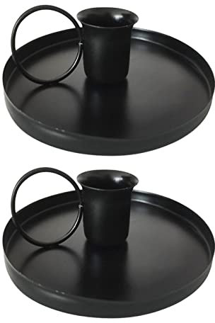 2pcs Eisen Kerzenständer, Metall Kegel Kerzenhalter, schwarz Kerzenhalter, Retro Chamberstick Halter, für Hochzeit Party Dekoration Esstisch Housewarming Geschenk
