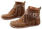 Dasongff Stivaletti indiani da donna con frange, stivali, stivali piatti, punta rotonda, comodi stivali, vita bohemien, con zip stivaletti da cowgirl suola morbida Santiag