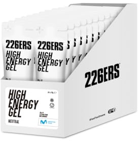 226ERS High Energy Gel, Sports Energy Gel, neutral 24 x 76g | 50g Kohlenhydrate, verlängerte Energie mit Cyclodextrin, schnelle Magenentleerung, bessere Verdauung, glutenfrei, laktosefrei