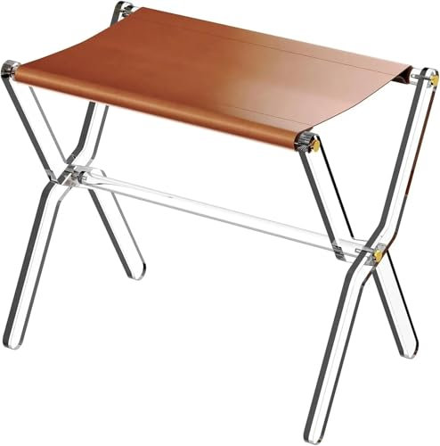 BELELUCKY Porte-Bagages Porte-Bagages for Chambre d'amis, Support de Valise Pliable Transparent de Luxe avec Une étagère entière en Cuir for Chambre d'hôtel, Peut contenir U pour HôTel