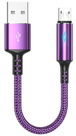 ESTCNK Câble micro USB de 25 cm court et rapide pour synchronisation de téléphone portable, adaptateur USB