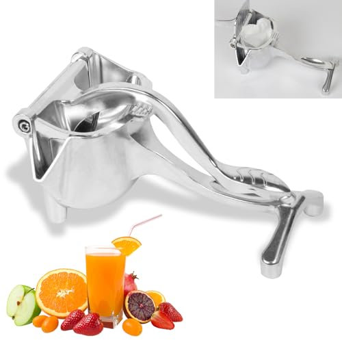 NomadSphere Exprimidor de limón grande, exprimidor manual de frutas y cítricos de aleación de aluminio, exprimidor de naranja de alta resistencia, limón, granada y lima, herramienta extractora fácil