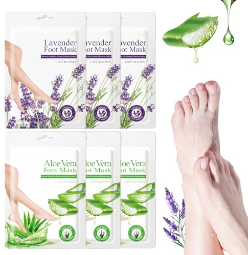WEILAOK Masque Pieds, masque pieds Très Secs et Abîmés, 6 Paires Masques Pied Peeling Exfoliant pour Nourrissant Callosités, Crevasses et Pied Secs, Rendre la Peau Plus Lisse