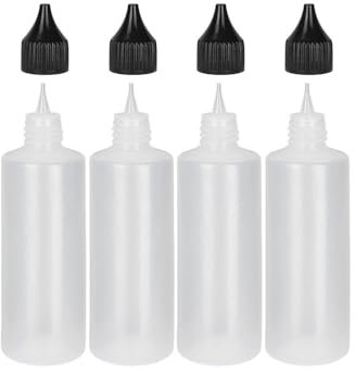 Ideen mit Herz Leerflaschen, Kleine Plastikflaschen | Reisegröße | Für je 90 ml Inhalt | Ø 3,7 cm | 12,5 cm hoch | 4 Stück