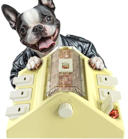 KADTC Dog Paw-Activated Rolling Puzzle Game Toy Level 2 in 1 Puppy Treat Toys Capacity 14oz Slow Feeder Adjustable Interactive Food Dispenser For Small/Medium Dogs Brain Mental Stimulation Healthy