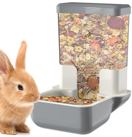 Lunaobrik Dispensador Automático de Alimentos para Conejos | Estera Automática para Pequeños Animales - Contenedor Desmontable Estable para Gerbos, Palomas, Loros y Hurones