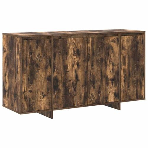 vidaXL Sideboard Smoked oak 135 x 41 x 69 cm Engineered wood, Modern Sideboard, Rectangular Design, Engineered Wood Buffet, Functional and Minimalist Living Room, Storage Solution Unit