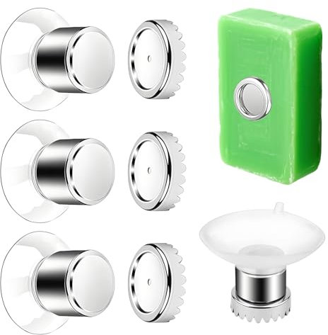 3 Pcs Porte Savon Aimanté,Porte Savon Magnetique,Aimant Savons,Fixation Solide, Porte-Savons De Douche sans Perçage, en Acier Inoxydable pour Salle De Bain Et Cuisine