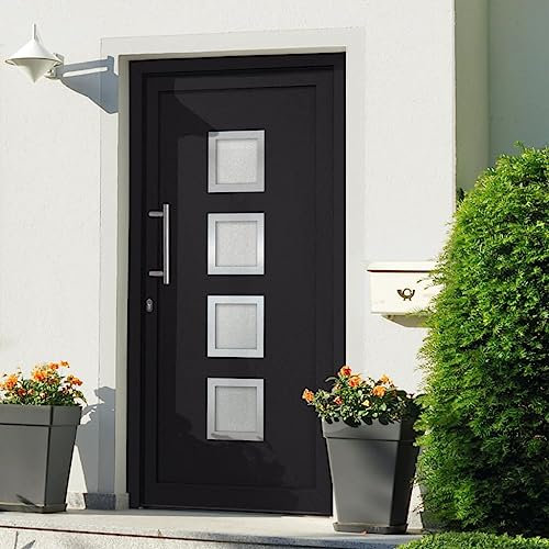 Brokky 279191 Porta di Ingresso Antracite 108x200 cm Porta Interna,Porta di Ingresso,Entrata Casa,Interno ed Esterno Portone,Porte d'ingresso,Porte Esterne