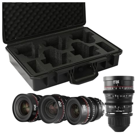 Kit obiettivo cinematografico Prime Super 35 Frame Series (2-4)* + custodia for obiettivo cinematografico, compatibile con Canon, fotocamere for innesto PL/EF - consegna rapida(35 75 PL)