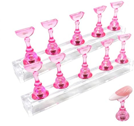 XENQITO 2 Pièces Support Ongles Capsules, Présentation pour Ongles Capsules en Press On Nails, Support Press On Nails, Support Magnétique en Acrylique pour Entraînement Nail Art, Présentoir