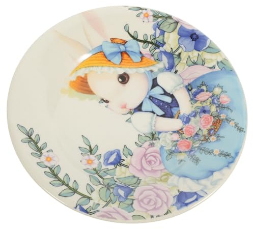 MALUGOGO Piatto di Ceramica Pasquale Piatto da Dessert Creativo e Colorato a Forma di Zucca e Coniglio per Feste di Pasqua e Buffet