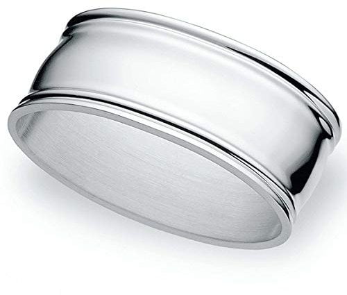 SILBERKANNE Serviettenringe Fadenmuster L 6 cm für Stoffservietten Premium Silber Plated edel versilbert in Top Verarbeitung
