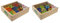 Lena 65823 - Holz Magnet Buchstaben in Holzkiste, Lernset mit 37 magnetischen Holzbuchstaben in Kiste aus Holz, Magnetbuchstaben Set & 65824 - Holz Magnet Zahlen und Rechenzeichen in Holzkiste, Set